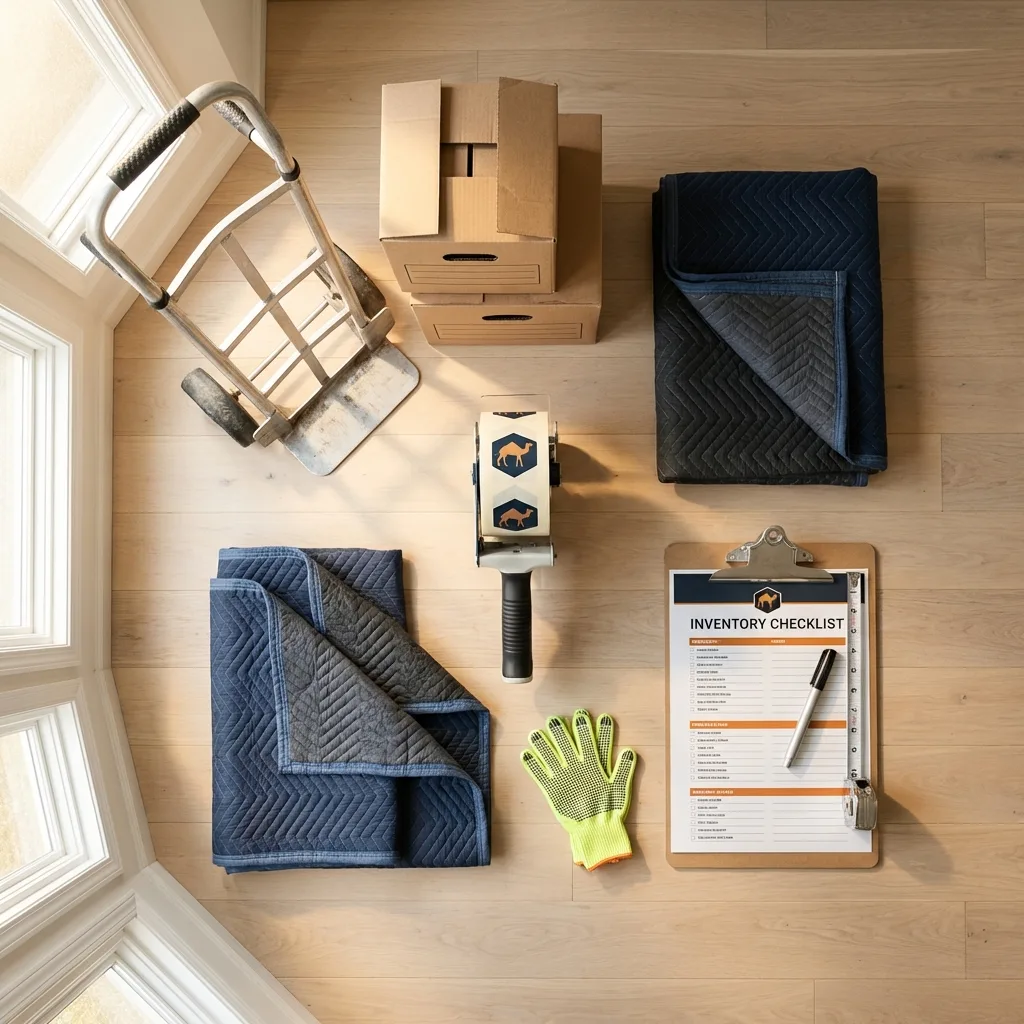 Professional moving supplies and packing materials layout for Saint Bonifacius residential relocations