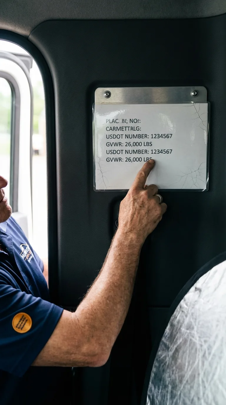 USDOT licensing placard verification in Saint Bonifacius